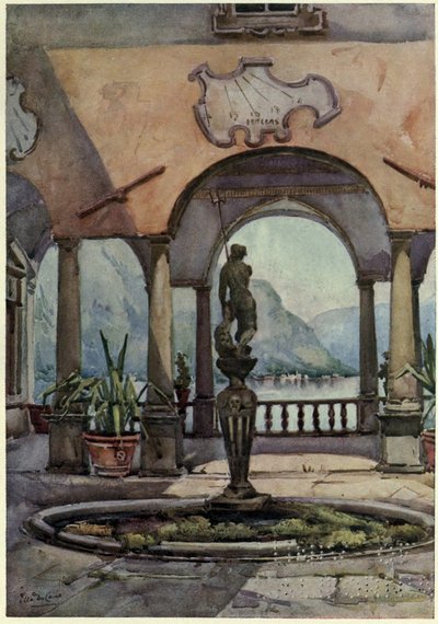 De loggia, Villa Pliniana, Lago di Como, Illustratie uit 