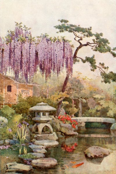 Wisteria in een Kyoto-tuin door Ella Du Cane