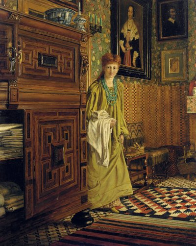 Portret van Laura, Lady Alma-Tadema, waarschijnlijk het Nederlandse Kamer binnenkomend in Townshend House, Regent