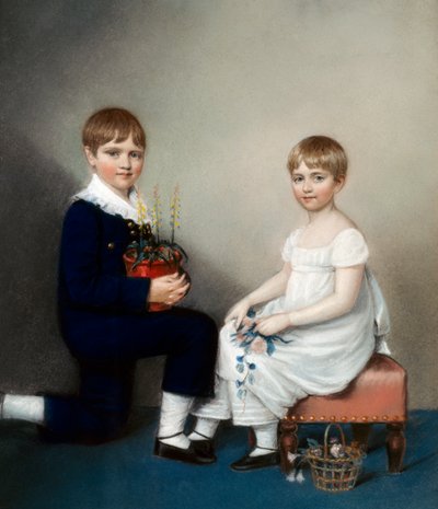 Charles (zes jaar) en Catherine Darwin door Ellen Sharples