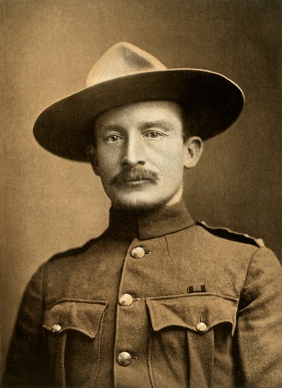 Kolonel Robert S. S. Baden-Powell, de verdediger van Mafeking, 1900 door Elliot and Fry