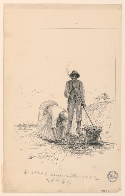 Man en vrouw werken bij een rivier door Elliott Daingerfield