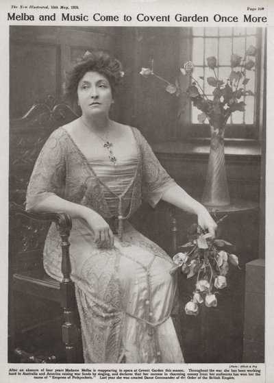 Dame Nellie Melba, Australische operazangeres door Elliott and Fry Photography Studio