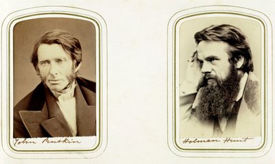 John Ruskin, Engelse kunstenaar, dichter en criticus, en William Holman Hunt, Engelse kunstenaar, 1865 door Elliott and Fry
