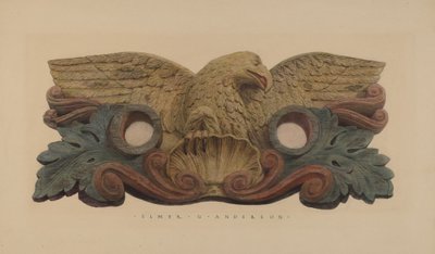 Slanghouder met Brandweerembleem door Elmer G. Anderson