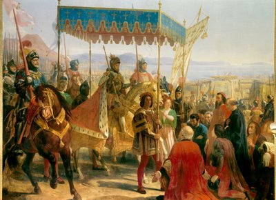 Intocht van Karel VIII (1470-1498) in Napels door Eloi Firmin Feron