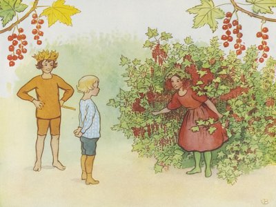 Lasse Liten in de tuin, 1923 door Elsa Beskow