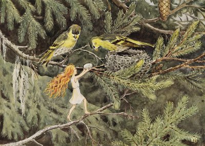 Het Zonne-ei (1932) De vogels door Elsa Beskow