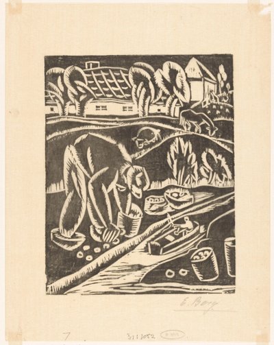 Boerenbedrijf door Else Berg (signed by artist)