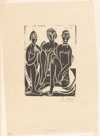 Drie vrouwen door Else Berg (signed by artist)