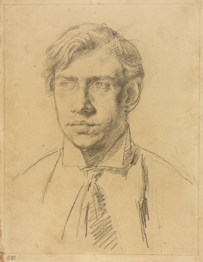 Portret van Derwent Lees, ca. 1910-11 (potlood op papier) door Elsie McNaught