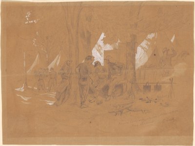 Kamp Ellsworth, Bij Alexandria—Vijf Zouaven door Emanuel Gottlieb Leutze