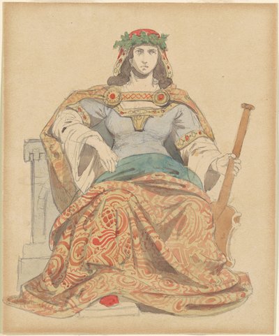 Vrouwelijke godheid door Emanuel Gottlieb Leutze
