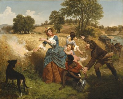 Mevrouw Schuyler die Haar Tarwevelden Verbrandt bij de Nadering van de Britten door Emanuel Gottlieb Leutze