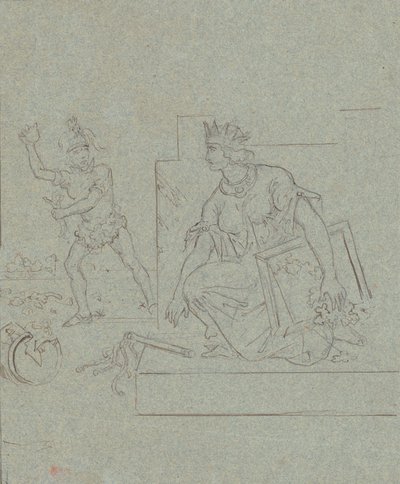 Politieke cartoon over de Amerikaanse Burgeroorlog, ca. 1860 door Emanuel Gottlieb Leutze