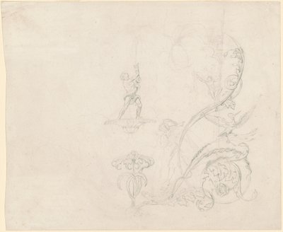 Studies van fonteinversieringen door Emanuel Gottlieb Leutze