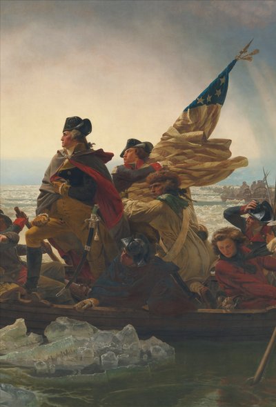 Washington steekt de Delaware over, 25 december 1776 door Emanuel Gottlieb Leutze