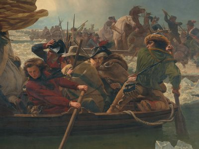 Washington steekt de Delaware over, 25 december 1776 door Emanuel Gottlieb Leutze