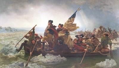 Washington steekt de Delaware over; Kerstmis 1776; eind 19e eeuw door Emanuel Gottlieb after Leutze