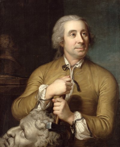 De beeldhouwer Johann August Nahl de Oudere door Emanuel Handmann