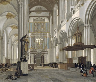 Interieur van de Nieuwe Kerk, Amsterdam, 1657 door Emanuel de Witte