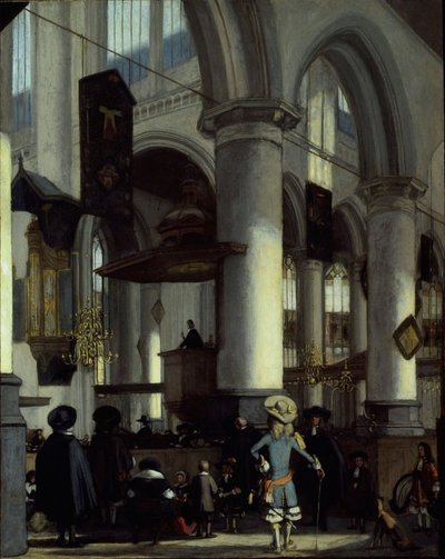 Interieur van de Oude Kerk, Delft, ca. 1680 door Emanuel de Witte