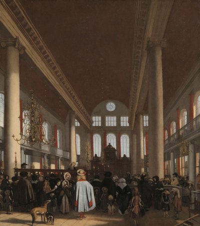 Interieur van de Portugese Synagoge in Amsterdam, 1680 door Emanuel de Witte