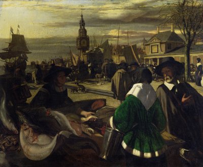 Markt in Den Haag, ca. 1660 door Emanuel de Witte