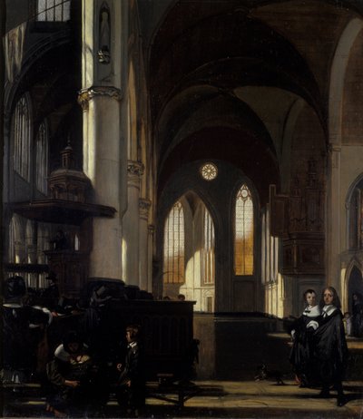 Het Interieur van een Gotische Kerk door Emanuel de Witte