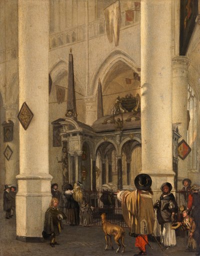 Die Nieuwe Kerk in Delft mit dem Grab von Wilhelm dem Schweiger door Emanuel de Witte