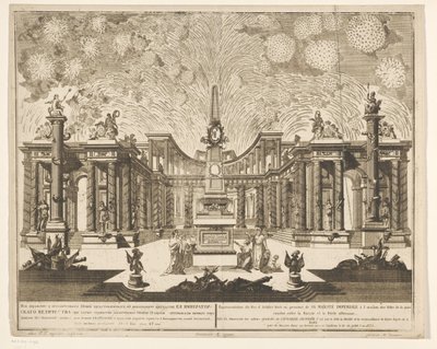 Vuurwerk in Moskou bij de viering van het einde van de Russisch-Turkse Oorlog, 1775 (Acte III) door Emel