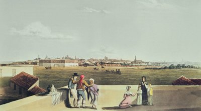 Algemeen uitzicht op Buenos Aires vanaf de Plaza del Toros, uit Picturesque Illustrations of Buenos Aires and Montevideo, 1820 door Emeric Essex after Vidal