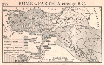 Rome tegen Parthia, circa 50 v.Chr., ca. 1915 door Emery Walker Ltd