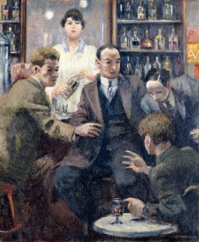 Discussie in een Bar door Emil Cardinaux