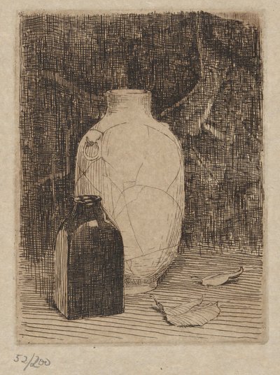 Stilleven met Vaas en Fles door Emil Carlsen
