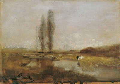 Moeraslandschap bij Lundenburg door Emil Jakob Schindler