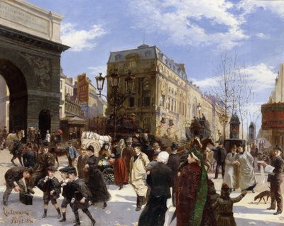 Les Grands Boulevards, La Porte St. Martin, Parijs door Emil Lindemann