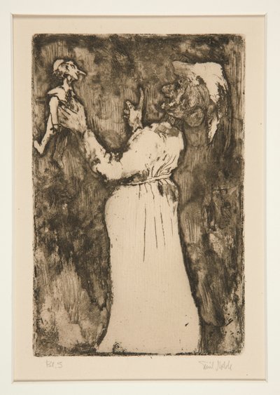 De kleine marionet, plaat 7 uit Phantasien (Fantasie) door Emil Nolde