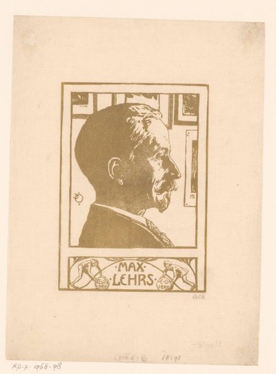 Portret van Max Lehrs door Emil Orlik (signed by artist)