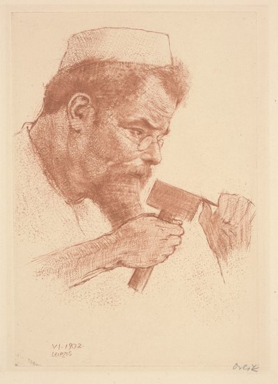 Max Klinger aan het werk door Emil Orlik