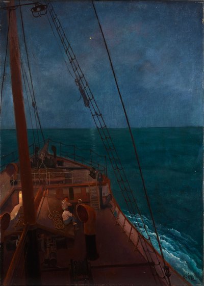 Nachtelijke rit op de Middellandse Zee door Emil Orlik
