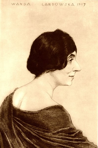 Portret van Wanda Landowska door Emil Orlik
