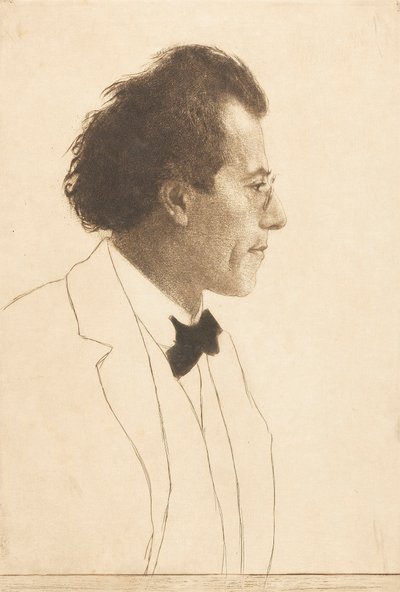 Portret van de componist Gustav Mahler 1860-1911, 1902 door Emil Orlik