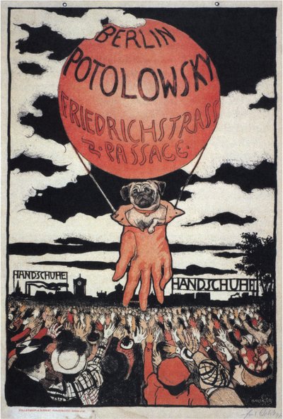 Poster voor de Potolowsky Handschoenenfabriek, 1897 door Emil Orlik
