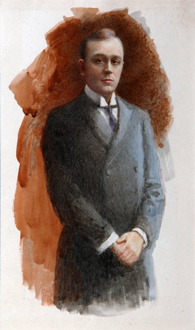 Portret van de operazanger Leonid Vitalyevich Sobinov 1872-1934, 1934 door Emil Oskarovich Wisel