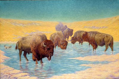 Buffalo scène, 1922 door Emil W. Lenders