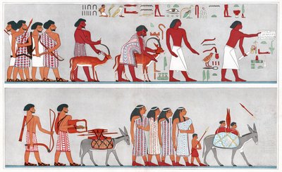 Migratie in het oude Egypte door Emile (after) Prisse d