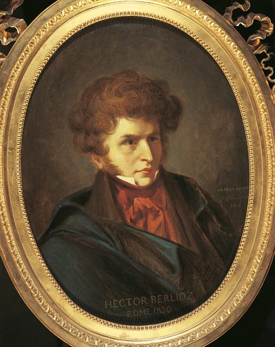 Portret van Hector Berlioz door Emile (after) Signol