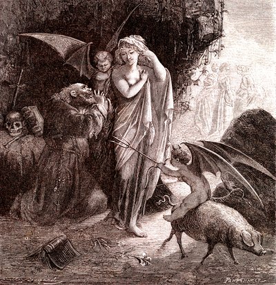Een heilige man. 1866 (gravure) door Emile Antoine Bayard
