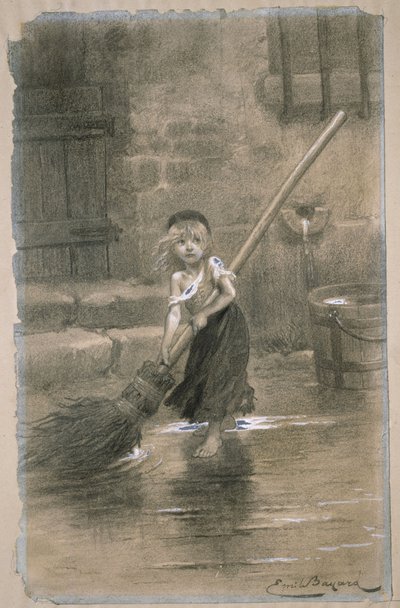 Cosette. Illustratie uit Les Misérables door Victor Hugo, 1862 door Emile Antoine Bayard